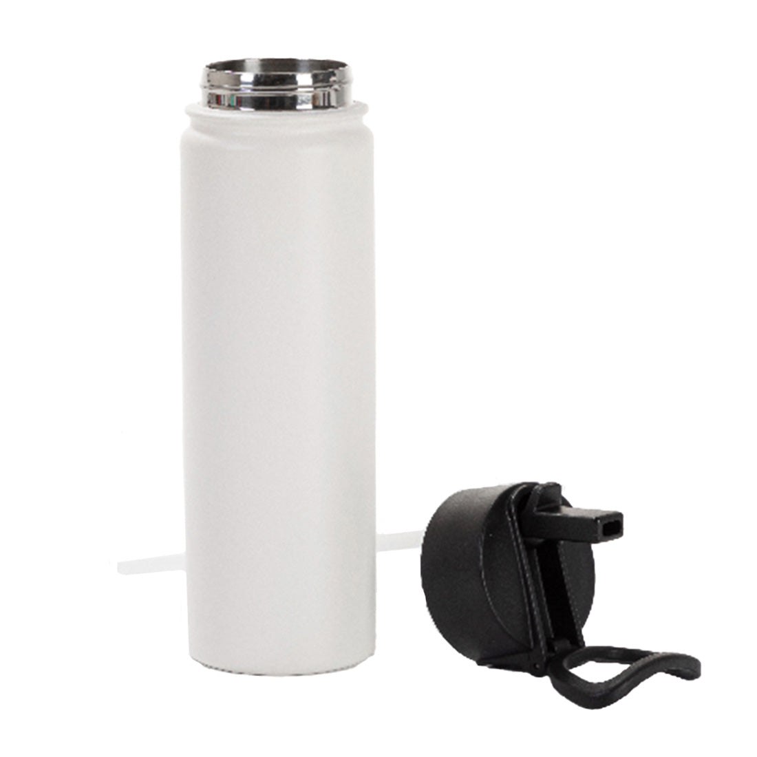 Engraving 22oz/650ml Powder Coated SS Flask w/ Wide Mouth Straw Lid & Rotating Handle - Joto Imaging Supplies
